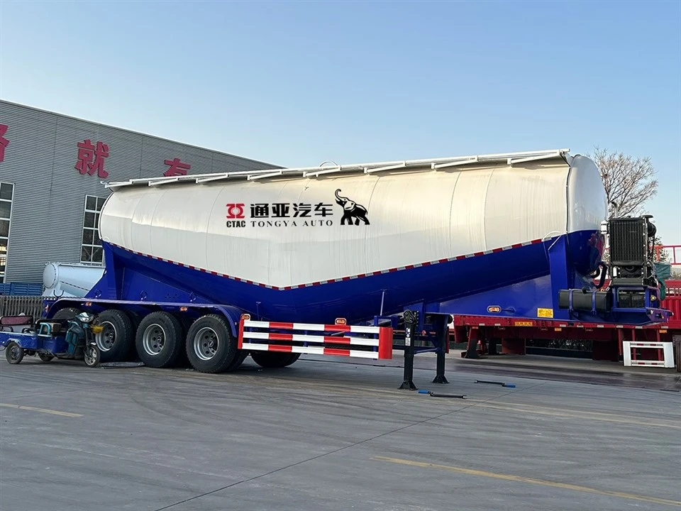 4 Axle Bulk Cement Tanker Semi Trailer With Air Suspension suppliers