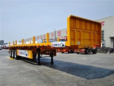 Colum이있는 측면 덤프 평판 반 트레일러